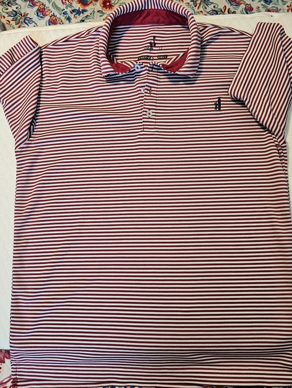 johnnie-O Prep-Formance Golf Polo Shirt Mens Small Sweetberry Wine Striped Golf